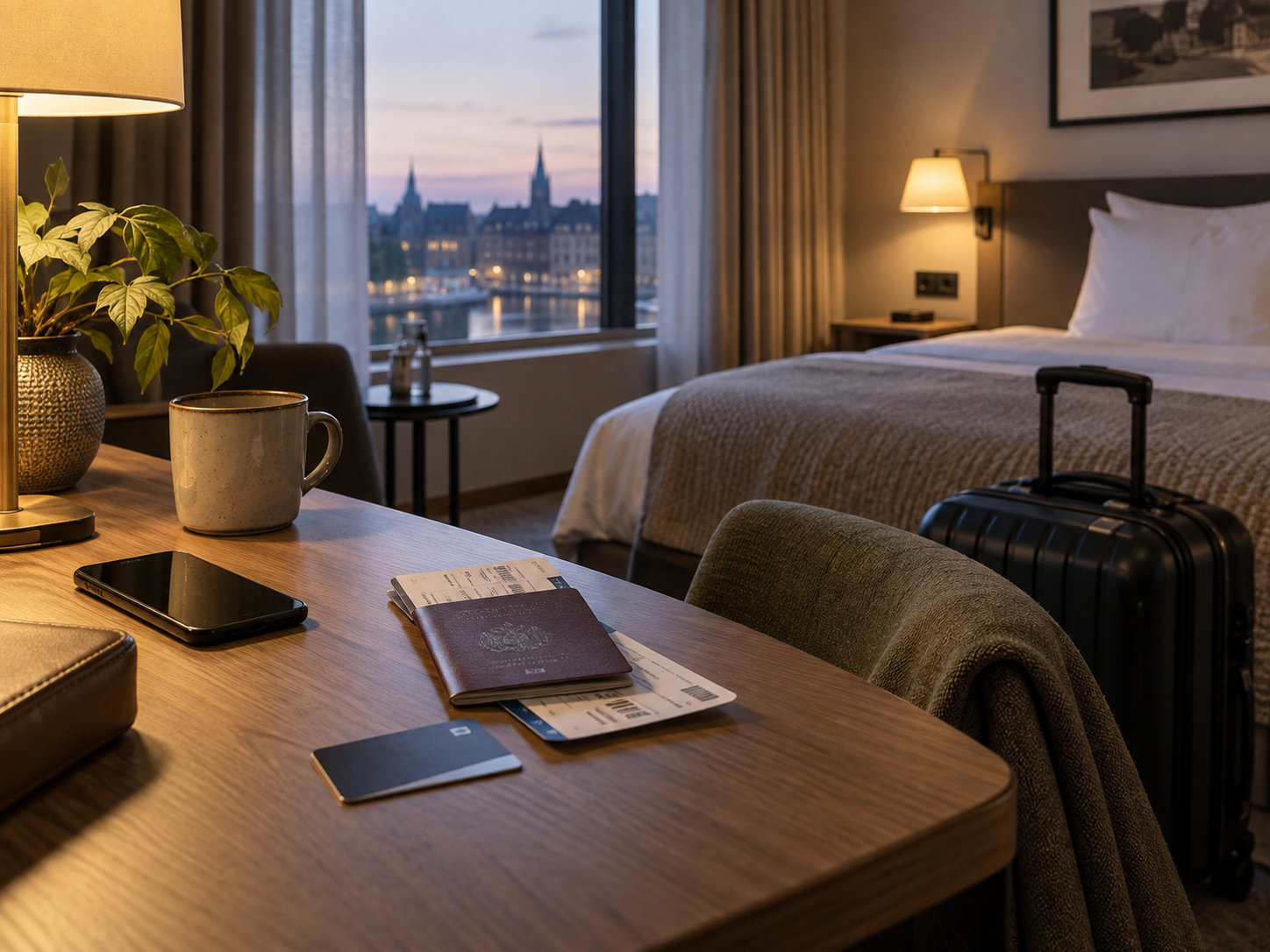 Hotelværelse i forbindelse med en flyforstyrrelse